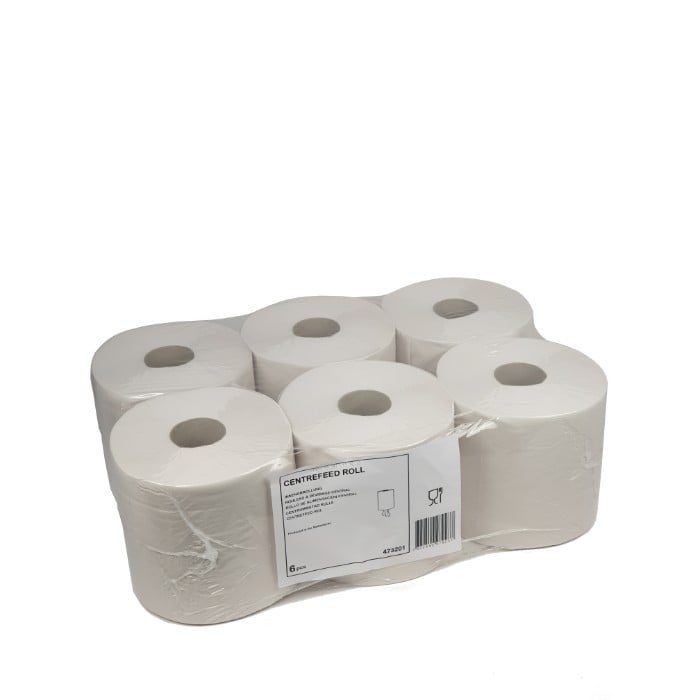 Single-Ply Recycled Centrefeed Paper | 6 × 270m