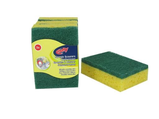 Multy Yellow Sponges with Green Scouring Pads | 3 pieces