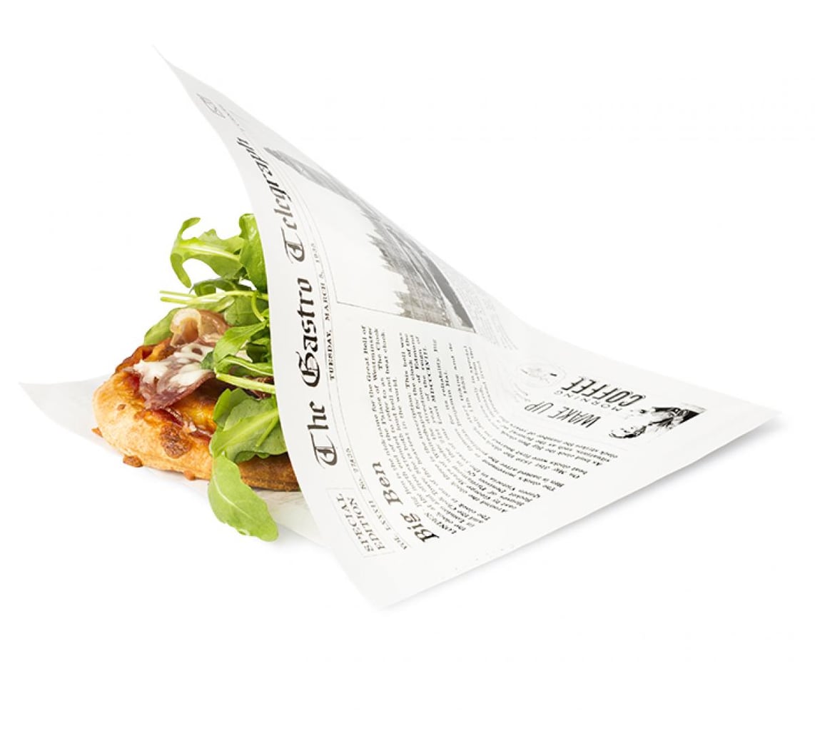 Sier Newspaper-Print Greaseproof Paper Bags 170 × 170 mm | 300 pieces