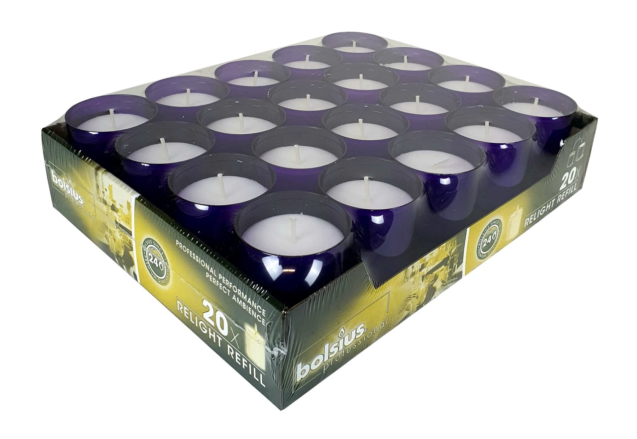 Bolsius Relight Purple Refills | 20 pieces