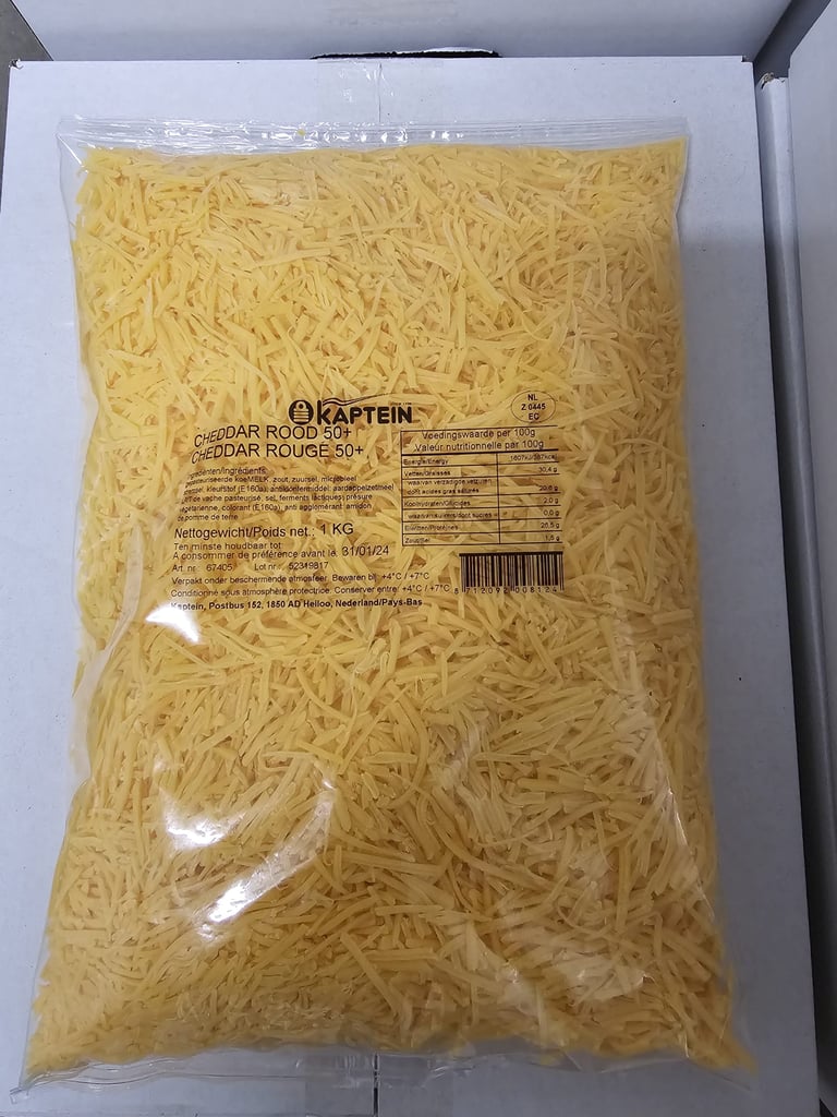 Grated Red Cheddar | 1 kg