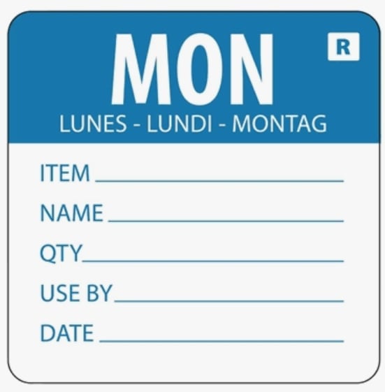 Hygiplas Tuesday Labels | 1 roll